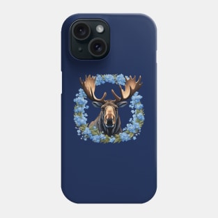 Moose And Alaska Alpine Myosotis Flowers Phone Case