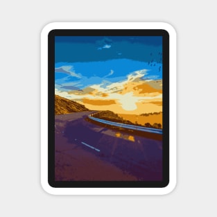 Illuminated Road - Landscape Magnet