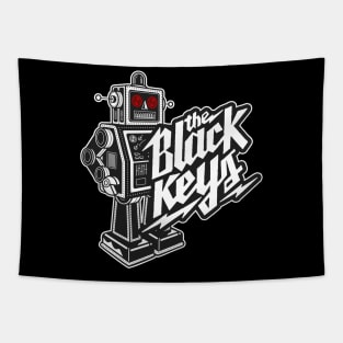 The Black Keys Retro Rockin' Red-Eyed Robot Tee (Double-Sided) Tapestry