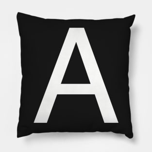 Helvetica A in white Pillow