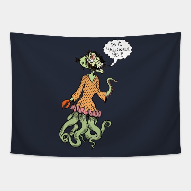 Is It Halloween Yet? Tapestry by Skullyflower