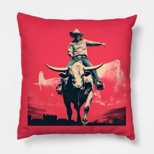 Cowboy & bull Pillow