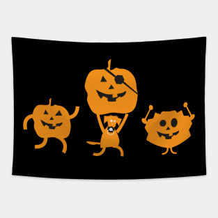 Yellow Lab Dog Puppy with Halloween Jack-O-Lanterns Tapestry