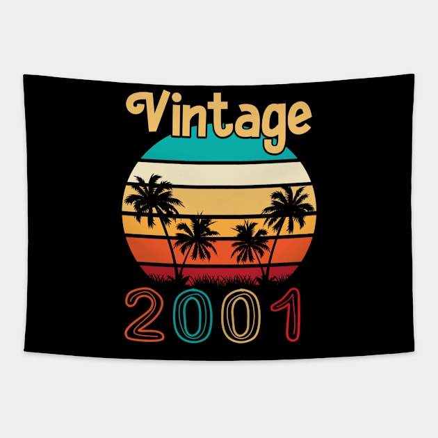 Summer Vintage 2001 Happy Birthday 19 Years Old To Me You Mommy Daddy Brother Sister Cousin Tapestry by Cowan79