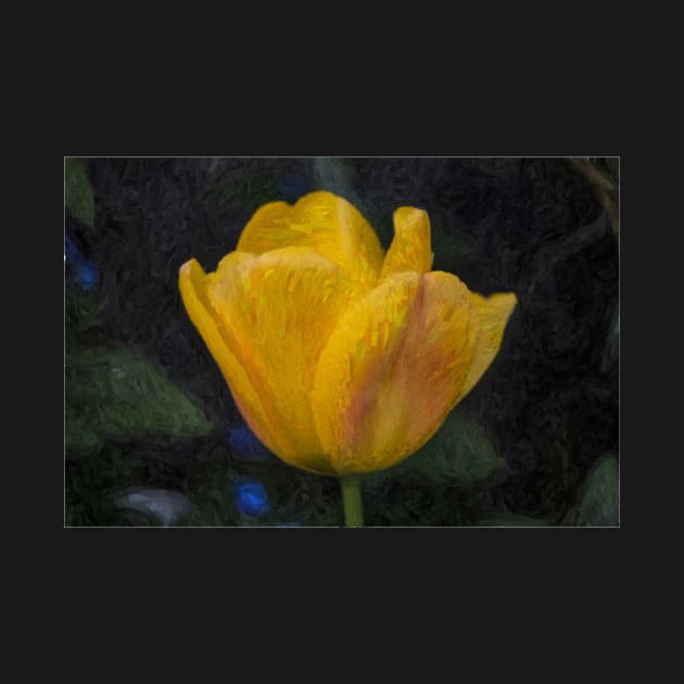 Yellow Tulip Oil Painting Effect by zglenallen