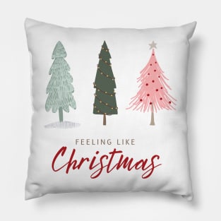 Embracing Christmas Joy: Three Trees Delight Pillow