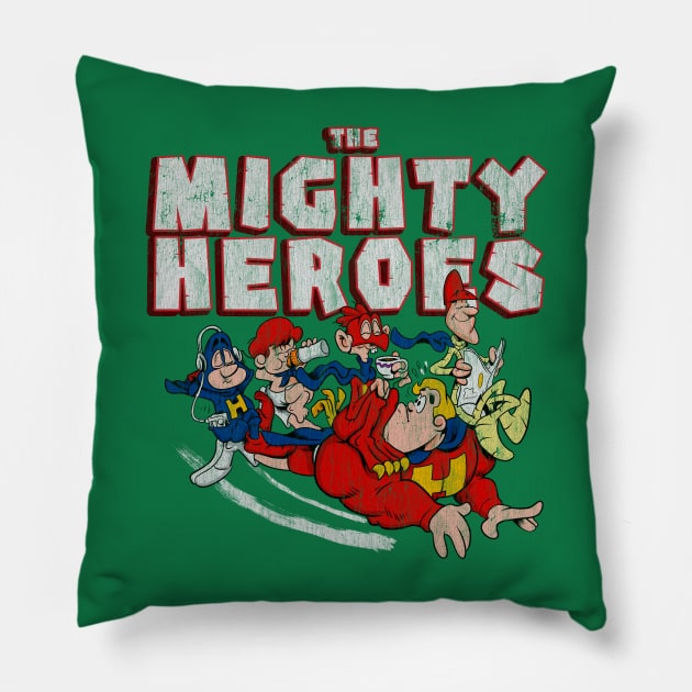 Distressed Mighty Heroes Pillow by OniSide