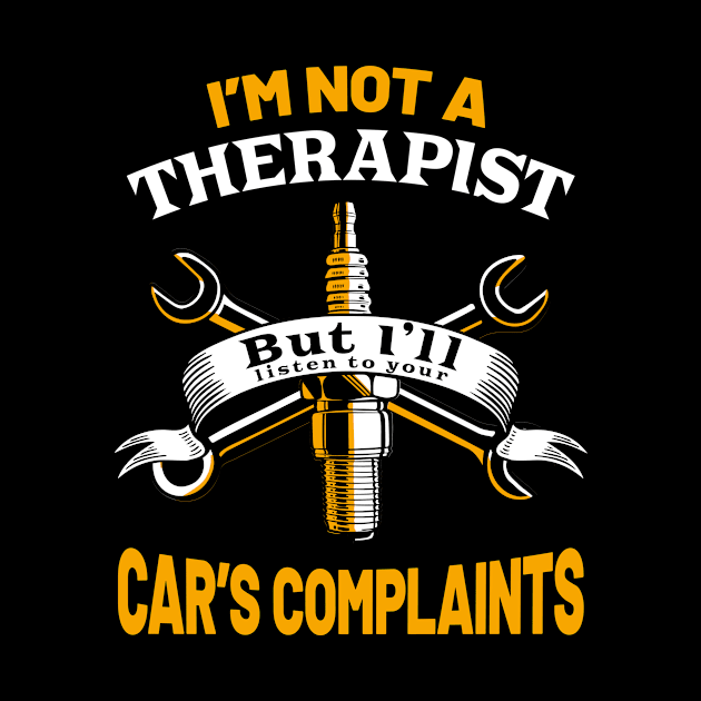 Car Therapist Funny Auto Mechanic Garage by Foxxy Merch