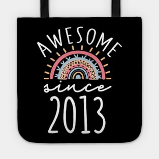 Awesome Since 2013 9th Birthday Rainbow Born In 2013 Birthday Gift Tote