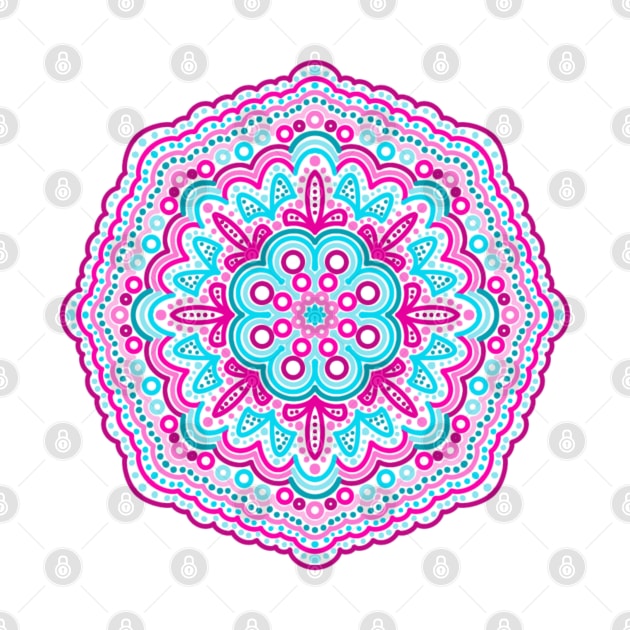 Pink & Blue Mandala by Paint Covered