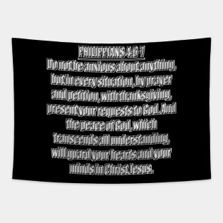 Philippians 4:6-7 New International Version Bible Verse Typography Tapestry