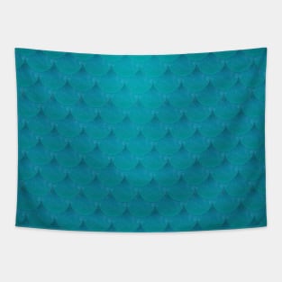 Mermaid Scale Aqua Blue Sea Ocean Pattern Tapestry