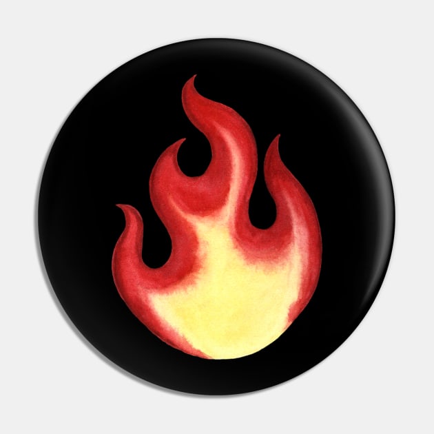 Watercolor flame Pin by fears