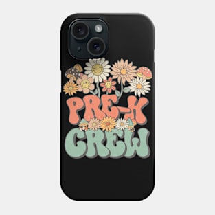 Pre-K Crew Retro Groovy Daisy Back To School Funny Teacher Girls Phone Case