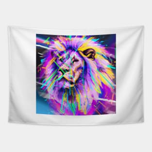 Cute Lion Drawing Tapestry