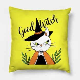 Good witch cute cat Pillow