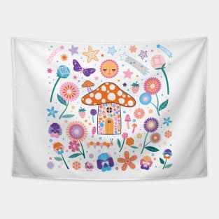 Mushroom House Tapestry