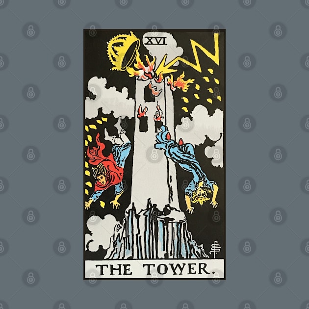 The Tower tarot card by Nate's World of Tees