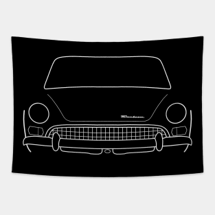 Sunbeam Tiger Mk II classic 1960s British car white outline graphic Tapestry