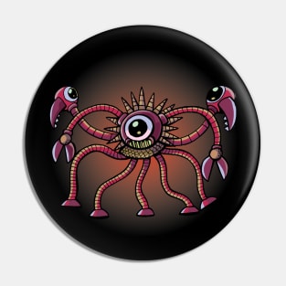 one-eyed mechanical spider Pin