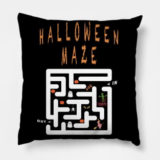 Halloween Maze - Happy Halloween Day Pillow