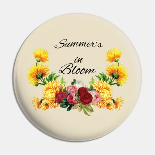 Summer's in Bloom, Red, Pink Roses with Yellow Flowers Pin