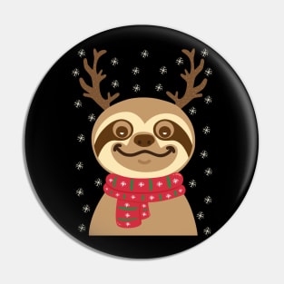 Sloth Reindeer Pin