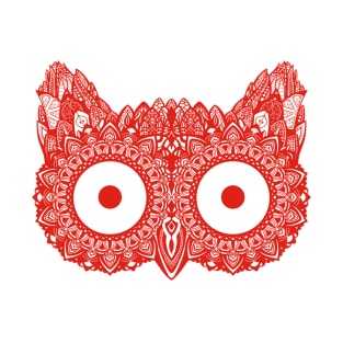 Mandala Owl Red T-Shirt T-Shirt
