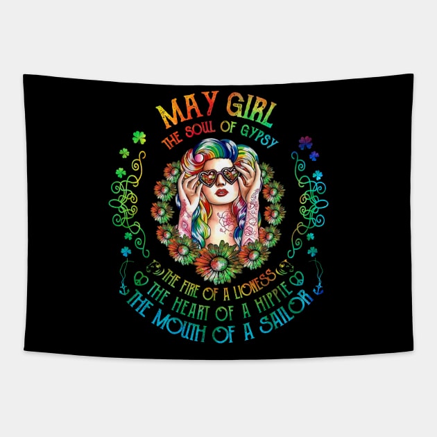 May Girl The Soul Of A May  birthday gift Tapestry by American Woman