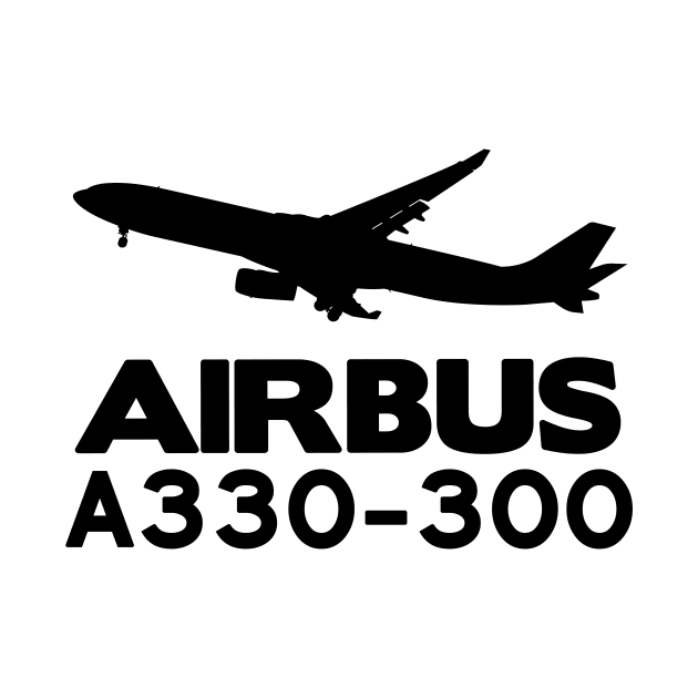 Airbus A330-300 Silhouette Print (Black) by TheArtofFlying