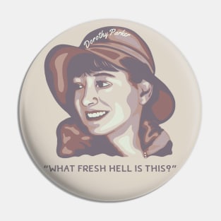 Dorothy Parker Portrait and Quote Pin