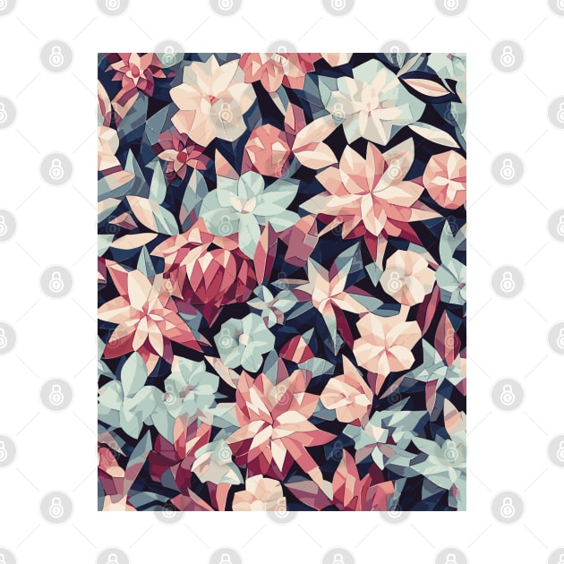 Floral Pattern Polygon style: Floral Facets Fantasy by FLRW