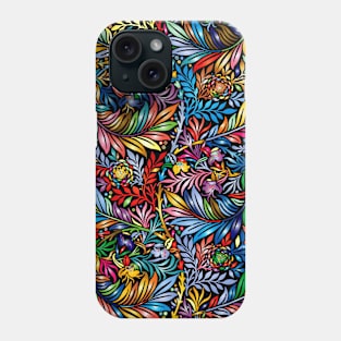 colorful flowers and leaves Phone Case