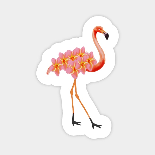 Flamingo Tropical Floral Magnet by logiamerch