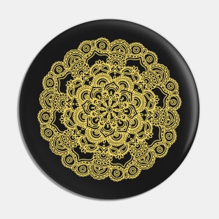 Yellow mandala Pin