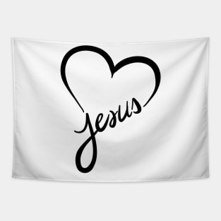 Jesus Heart Mask God Love Cross Believe Trust Faith Bible Christ Tapestry