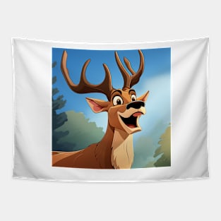 Cartoon Stag Tapestry