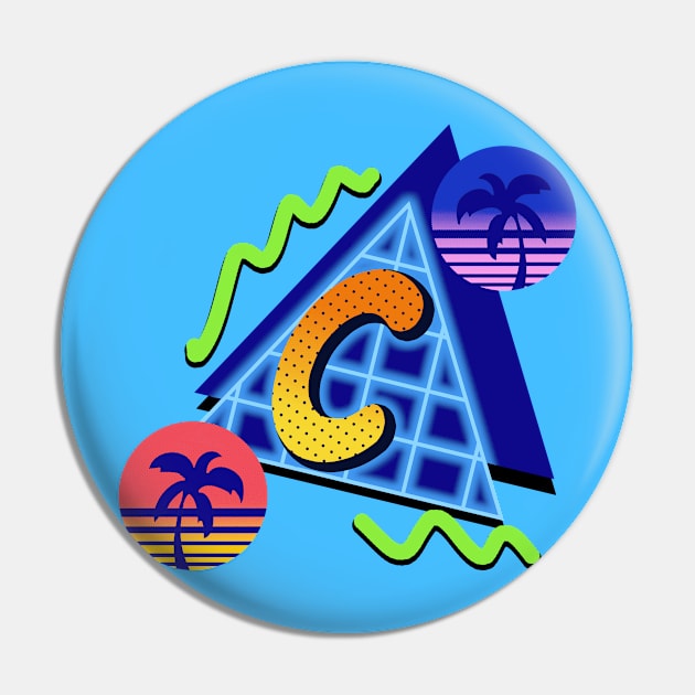 Initial Letter C - 80s Synth Pin by VixenwithStripes