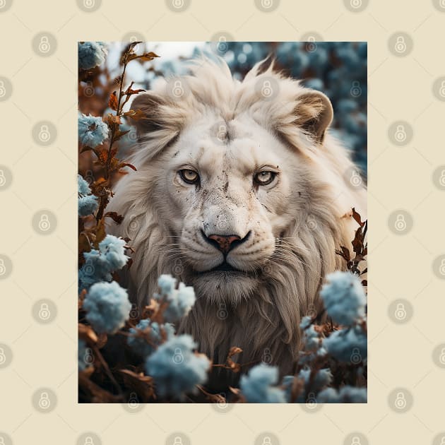 Floral White Lion by Shibuz4.art