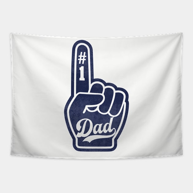 Number One Dad baseball style white Tapestry by opippi