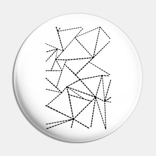 Abstract Dotted Lines Black on White Pin