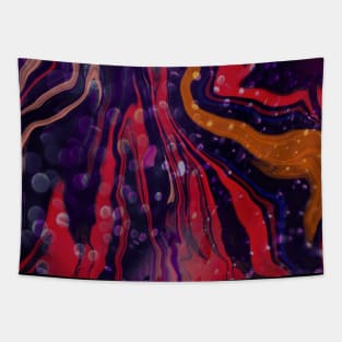 Cold Rose Abstract Fluid Art Tapestry