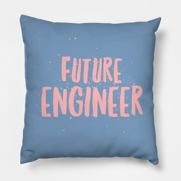 Future Engineer Girls Design Engineer Dad Pink Pillow by AstroGearStore