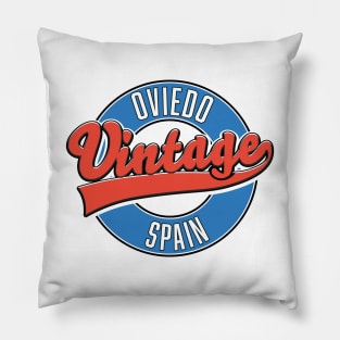 Oviedo spain vintage style logo Pillow