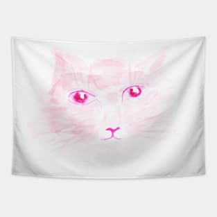 Watercolor, pink cat. Animal, pet Flower, art decoration, sketch. Illustration hand drawn modern Tapestry