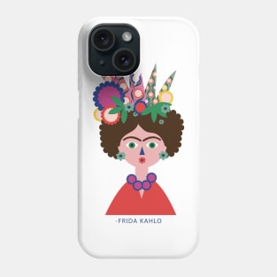 Frida kahlo portrait funny colorful flowers cactus pattern Phone Case