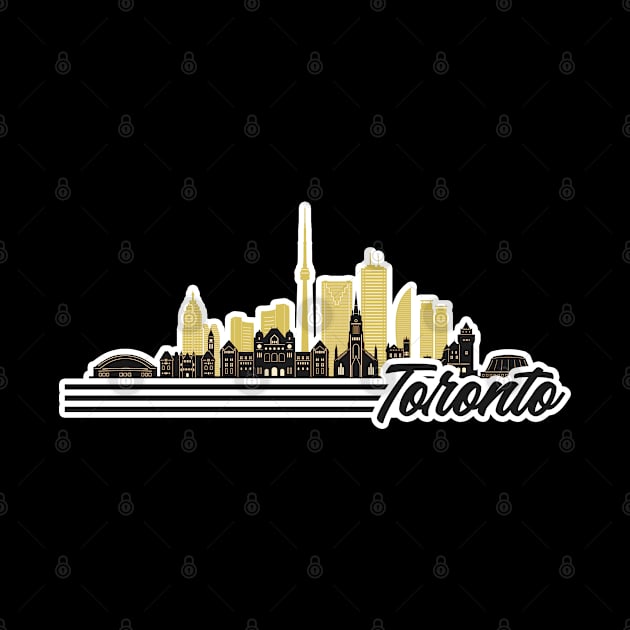 Toronto skyline retro design by SerenityByAlex