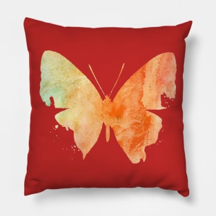 Orange butterfly art Pillow