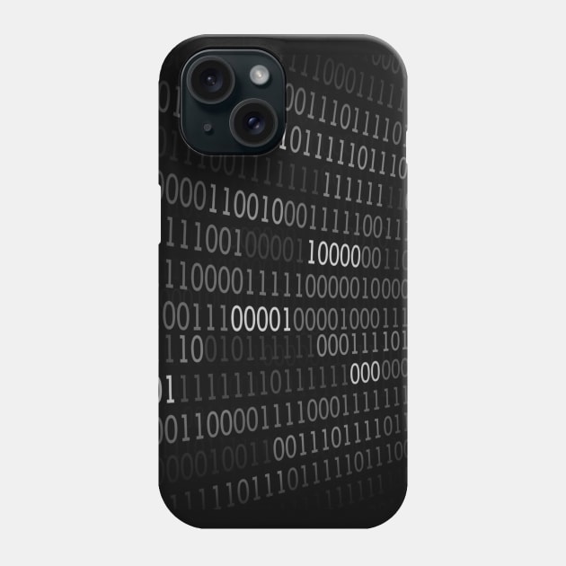 Black and white binary code design Phone Case by Spinkly