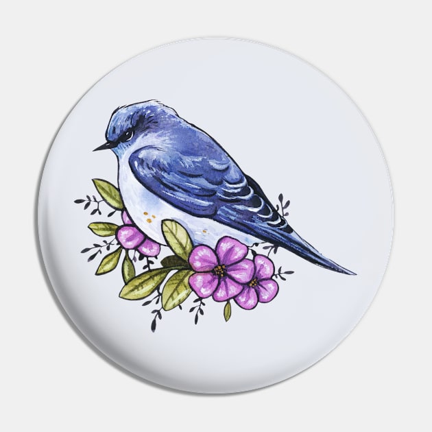 Grumpy bird Pin by Ellen Wilberg